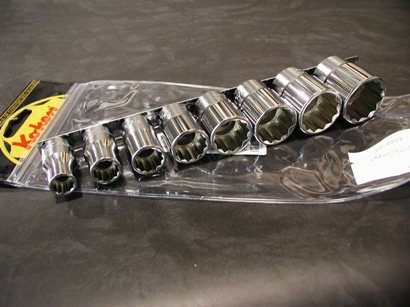 8 pc 1-2" Drive Whitworth socket set